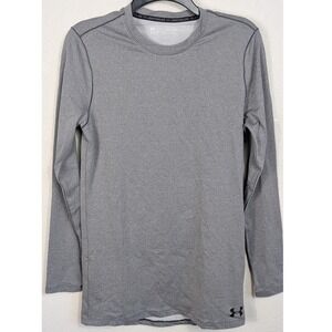 Under Armour ColdGear Fitted Long Sleeve‎ Shirt Mens S Gray Lined Base Layer NWT